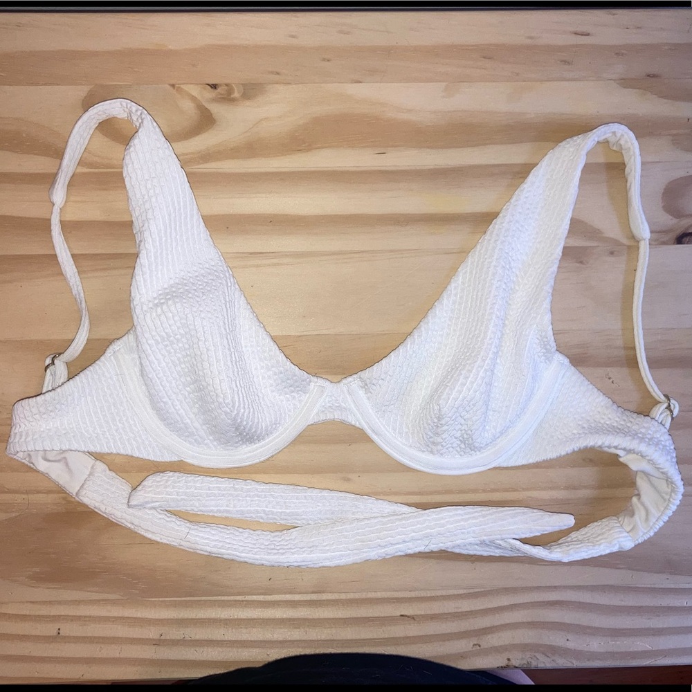 Monday Swimwear Formentera Top in White Crinkle